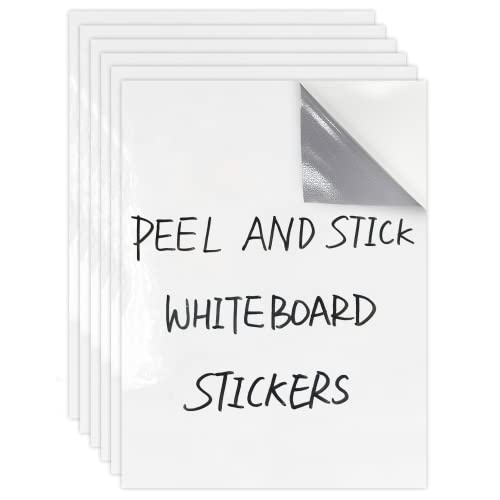 Dry Erase Board Sticker-Whiteboard Stickers-8.27''x11.69'' Removable Dry Erase Sheets-Fridge Paper Alternatives for Wall/Desk/Refrigerator/Door/Home/Office/Classroom (White-6Pcs) - color: White, size: 8.3 x 11.7 in (6 Pack)