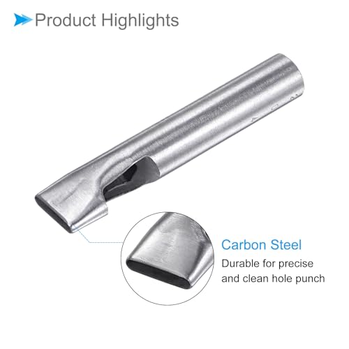 Hollow Punch, 4mm x 20mm Hole, 45# Steel Oval Shaped Gasket Tool - (Applications: for Leather DIY Leathercraft Wallet) - size: 4mm x 20mm