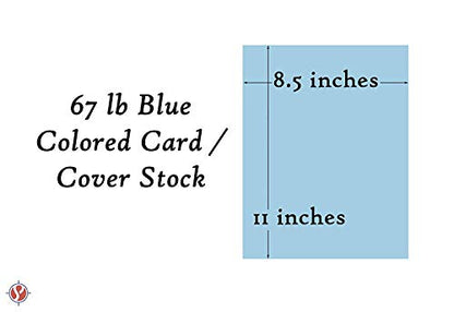 Blue Pastel Color Card Stock Paper, 67lb Cover Medium Weight Cardstock, for Arts & Crafts, Coloring, Announcements, Stationary Printing at School, Office, Home | 8.5 x 11 | 50 Sheets Per Pack - color: Blue