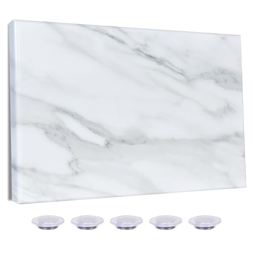 Marble Print Magnetic Dry Erase Board, 29.5x19.7 inches Decorative White Board for Wall with Design, Frameless Dry Erase Board for Wall, Magnets Included（DLS,5075,1pc） - color: Marble, size: 29.5in x19.6in
