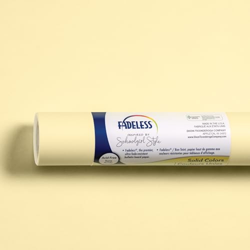 Fadeless Schoolgirl Style Bulletin Board Paper, Lemon Drop 47.25" x 25' 1 Roll