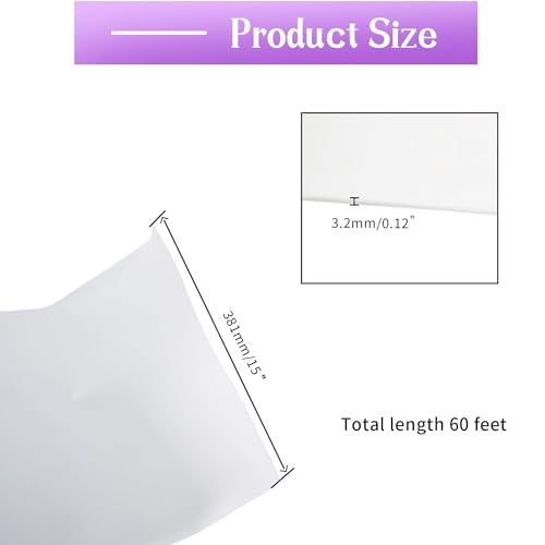 Closed Cell Neoprene Foam Rubber Sheet with Adhesive - 60 x 15 x 1/8 Inch Multi-Function Insulation, Soundproofing, and Weatherproof Foam Padding Easy Cut DIY, White - color: White, size: 60 x 15 x 1/8"