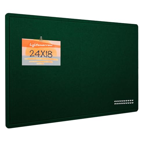 Bulletin Board, 24 x 18 inches Felt Board Decorative Pin Board, Cork Board Alternative for Wall, Foldable Photo Board Self-Adhesive Vision Board Mood Board with 20 Pushpins - Dark Green - color: Dark Green, size: 24×18 inches