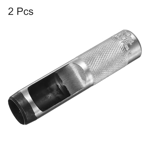 HARFINGTON 2pcs Leather Round Hole Punch, 20mm Hollow Hole Puncher Cutter Carbon Steel Circle Hole Punching Cutting Tool for Belt/DIY Leather Craft - size: 20mm