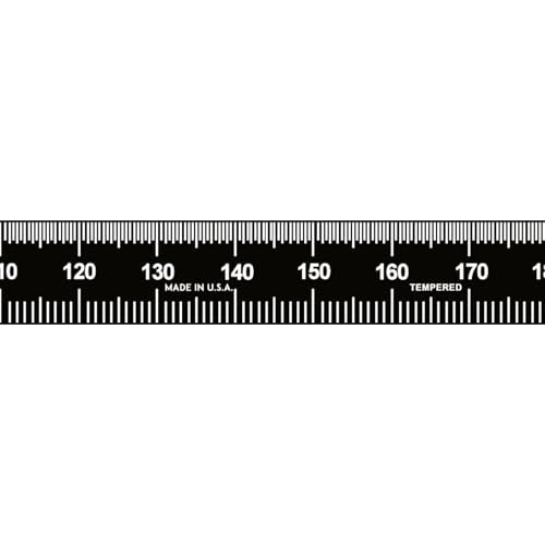 PEC Tools 300mm Flexible Metal Ruler, Stainless Steel with Black Chrome Finish, High Contrast, Fully Metric Graduation (0.5mm, 1.0mm), Easy to Read Machinist Rule, Made in USA - color: Black Chrome-Flexible, size: 300mm
