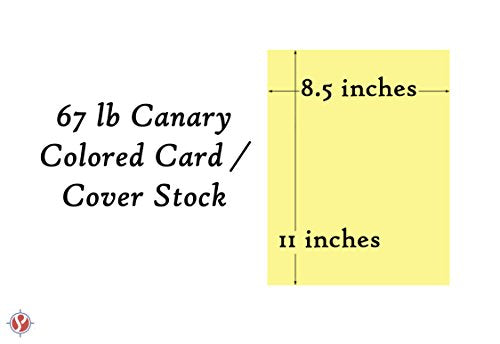 Canary Pastel Color Card Stock Paper, 67lb Cover Medium Weight Cardstock, for Arts & Crafts, Coloring, Announcements, Stationary Printing at School, Office, Home | 8.5 x 11 | 50 Sheets Per Pack - color: Canary