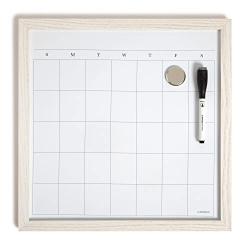 U Brands Rustic Monthly Dry Erase Board with White Wooden Frame, Office Supplies, 14” x 14” - style: Dry Erase Board - Monthly