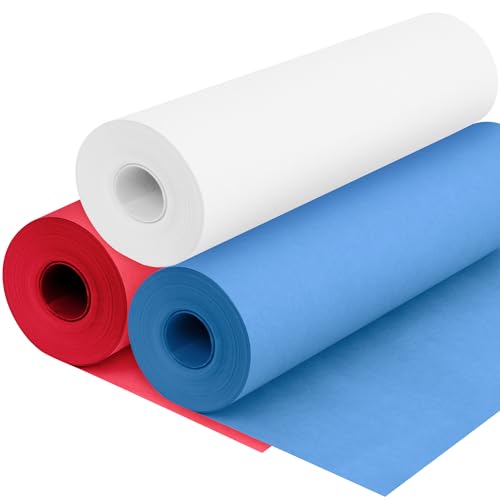 Kraft Paper Set 12" x 1200" (100 ft) Patriotic Red, White, and Blue | Kraft Paper Rolls for Independence Day, Memorial Day, Veterans Day Crafts, and DIY Projects - American Style Gift Wrapping - color: 4th of July, size: 12"W x 1200"L