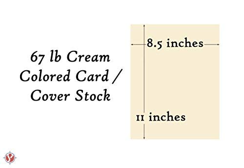 Cream Pastel Color Card Stock Paper, 67lb Cover Medium Weight Cardstock, for Arts & Crafts, Coloring, Announcements, Stationary Printing at School, Office, Home | 8.5 x 11 | 50 Sheets Per Pack - color: Cream