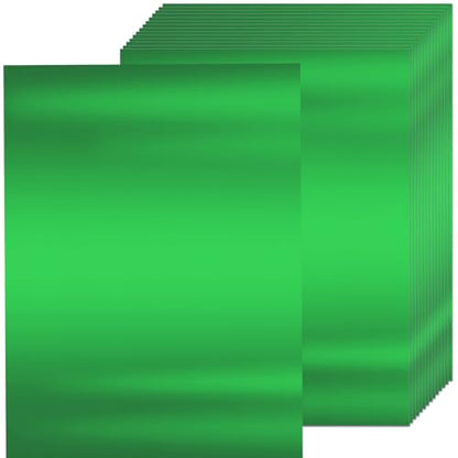 25 Sheets Metallic Grass Green Mirror Cardstock Paper 8.5 x 11 Shimmer Sheets 250gsm/92lb Heavyweight Scrapbook Paper for Certificates, Invitations, Greeting Cards, Crafts, Graduations - color: Green