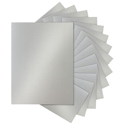 Silunkia 120 Sheets Shimmer Silver Cardstock 8.5 x 11 Craft Paper, 250gsm/92lb Heavyweight Certificate Paper Card Stock for DIY Card Making, Wedding Invitations, Thank You Cards, Business Cards - color: Silver, size: 120 Sheets
