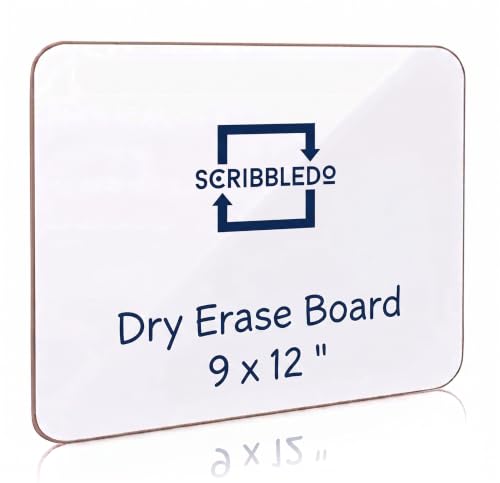 SCRIBBLEDO Small White Board 9x12 Double Sided Dry Erase Personal Board | 9x12 Personal Whiteboard, Premium Masonite Hardboard, Wipes Clean No Ghosting, Students Classroom Home and Office - size: 9X12"