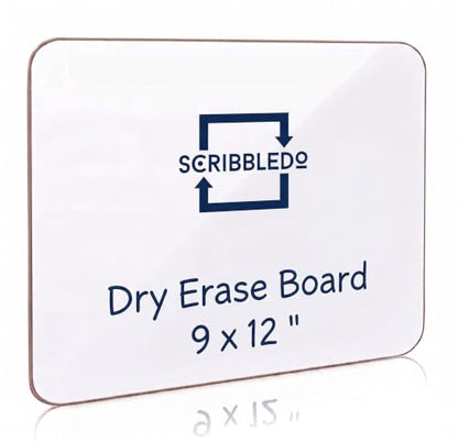 SCRIBBLEDO Small White Board 9x12 Double Sided Dry Erase Personal Board | 9x12 Personal Whiteboard, Premium Masonite Hardboard, Wipes Clean No Ghosting, Students Classroom Home and Office - size: 9X12"