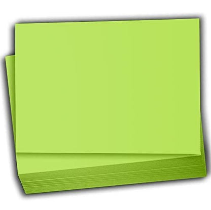 Hamilco Colored Scrapbook Cardstock Paper 5x7 Card Stock Paper 65 lb Cover 100 Pack (Lime Green) - color: Lime Green