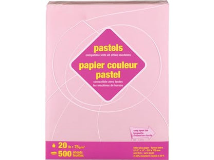 Staples Pastel Colored Copy Paper 8 1/2-Inch x 11-Inch Pink 500/Ream, For Office, School & Home - style: Pink