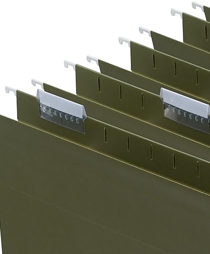 Staples Hanging File Folders, Legal Size, 5‑Tab, Standard Green, Durable Construction – 100/Carton - style: 100 Pack