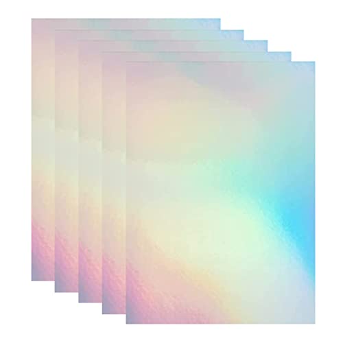 Bleidruck 25 Sheets 8.25x11.7 Inches Clear Holographic Premium Cold Laminated Film Holographic Overlay Laminating Self Adhesive Film - style: Clear Holographic