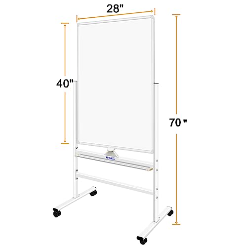 H-Qprobd Magnetic Whiteboard Mobile Dry Erase Board with Stand 40"x28" Double Side Rolling Whiteboards on Wheels for Home, Office & School - size: 40x28