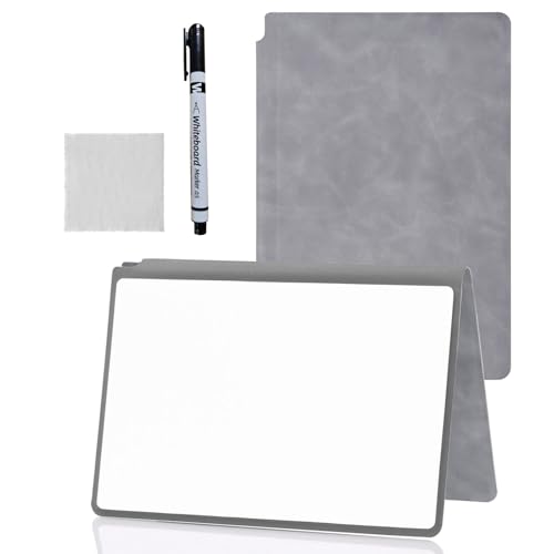 Portable Dry Erase Board,Portable White Board,Small Dry Erase Board,Foldable,Erasable,Repeatable,9.5 * 6.6 inches,for Office,Home,School,Study,Meeting(Grey) - color: Grey