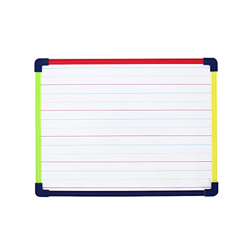 Dry Erase Board, Magnetic Whiteboard 2-Sided 9 x 12 Inches with Colored Frame, Handwriting Lines Front Blank Back