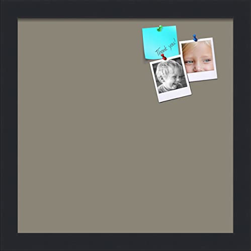 PinPix 12x12 Inch Cork Bulletin Board. This Decorative Framed Pin Board Comes with Pewter Design and a Satin Black Frame. Ideal for Home Office Decor or Message Board (PinPix-1812) - color: Pewter, size: 12" x 12"