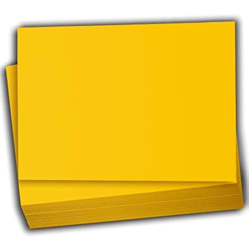 Hamilco Colored Scrapbook Cardstock Paper 5x7 Card Stock Paper 65 lb Cover 100 Pack (Sunflower Yellow) - color: Sunflower Yellow
