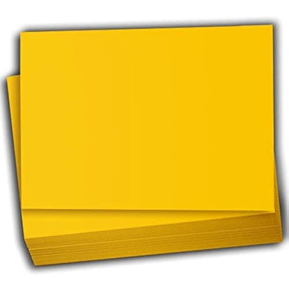Hamilco Colored Scrapbook Cardstock Paper 5x7 Card Stock Paper 65 lb Cover 100 Pack (Sunflower Yellow) - color: Sunflower Yellow
