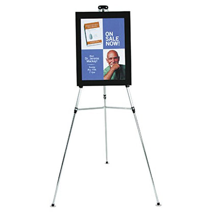 Quartet Easel, Aluminum, Lightweight, Telescoping, 66" Max. Height, Supports 25 lbs, Silver Finish (50E) - color: Silver, style: Supports 25 lbs.