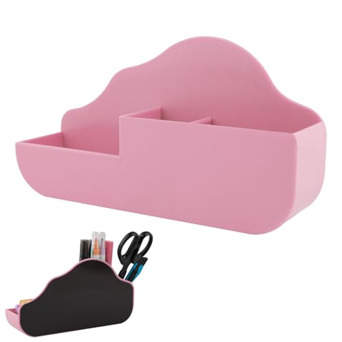 KITANIS Magnetic Pen Holder,3 Compartments Magnetic Dry Erase Marker Holder,Extra Strong Magnet Storage Marker Pen Pencil Organizer for Refrigerator,Whiteboard,Locker Accessories(Cloud Style) - color: Cloud Pink