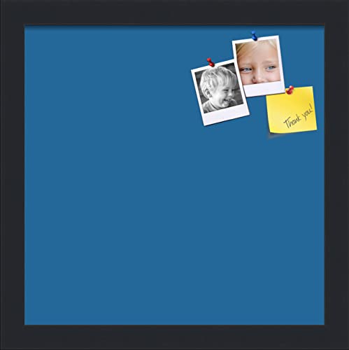 PinPix 12x12 Inch Cork Bulletin Board. This Decorative Framed Pin Board Comes with Navy Pastel Design and a Satin Black Frame. Ideal for Home Office Decor or Message Board (PinPix-1811) - color: Navy Pastel, size: 12" x 12"
