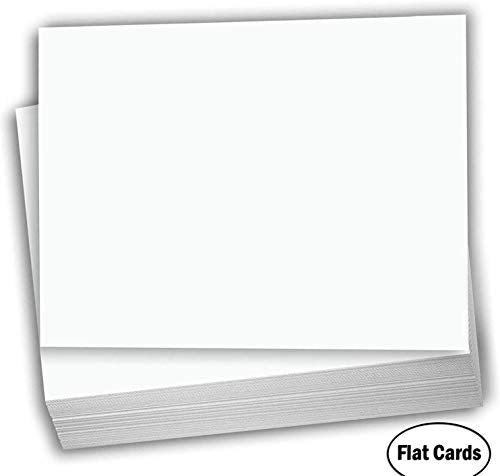Hamilco White Cardstock Paper - Blank Index & Post Cards - Greeting Invitations Stationary - Flat 5 1/4" X 7 7/8" A8 Heavy Weight 80 lb Card Stock for Printer - 100 pack (Bright)