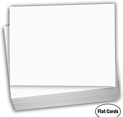 Hamilco White Cardstock Paper - Blank Index & Post Cards - Greeting Invitations Stationary - Flat 5 1/4" X 7 7/8" A8 Heavy Weight 80 lb Card Stock for Printer - 100 pack (Bright)