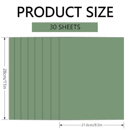 30 Sheets Sage Green Cardstock 8.5'' x 11'', 250gsm/92lb Heavyweight Cover Cardstock Paper, Thick and Smooth Card Stock Perfect for Invitations, Menus, Crafts, DIY Cards, Arts and Crafts - color: Sage Green