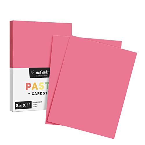 8.5 x 11" Cherry Pastel Color Cardstock Paper - Great for Arts and Crafts, Wedding Invitations, Cards and Stationery Printing | Medium to Heavy Card Stock 110lb Index (199gsm) | 50 Sheets per Pack - color: Cherry