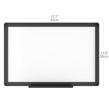 VIZ-PRO Magnetic Whiteboard/Dry Erase Board with Black Aluminium Frame, 18 X 12 Inches, Includes 1 Eraser & 2 Markers & 4 Magnets - size: 18"W x 12"H