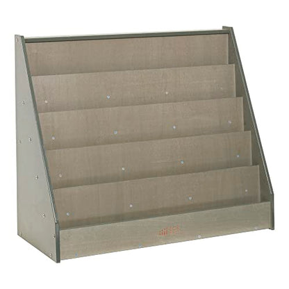ECR4Kids Single-Sided Wooden Book Display, Montessori Furniture, Grey Wash - color: Grey Wash