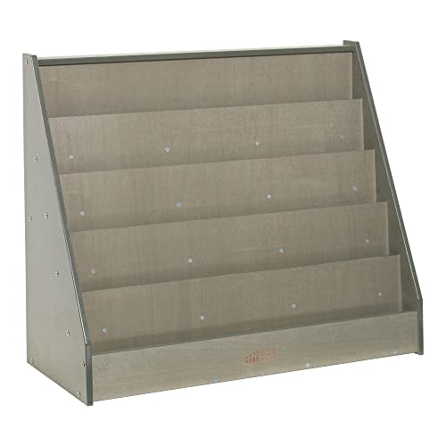 ECR4Kids Single-Sided Wooden Book Display, Montessori Furniture, Grey Wash - color: Grey Wash