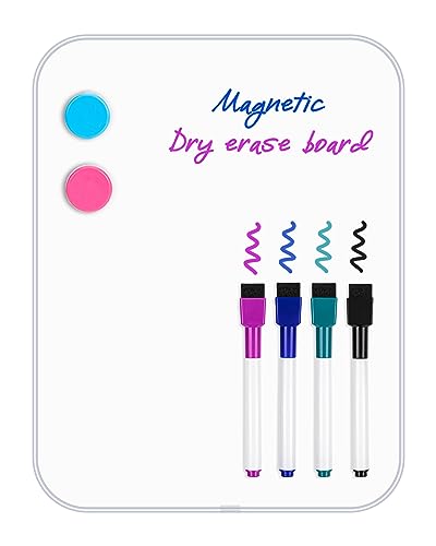VUSIGN Small Dry Erase White Board, 8.5 x 11 Inches Mini Whiteboard, Magnetic Board for Wall, Fridge, Locker, Kids, Students, Sliver - color: Sliver