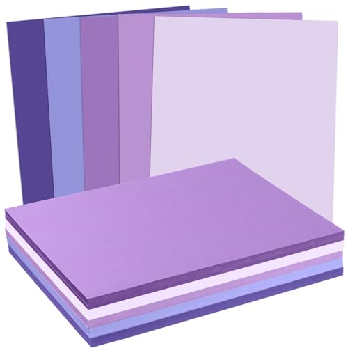 MixTeach 240 Sheets Assorted Purple Cardstock Paper 8.5 x 11" Medium Thick Card Stock 180gsm/65lb Printable Kraft Paper for Scrapbooking, Card Making, Invitations, DIY Art Craft Supplies - color: Purple