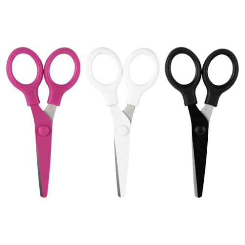 JAM PAPER Multi-Purpose Mini Scissors Set - 5 Inch - Assorted Colors - Soft Grip & Stainless Steel Precision Blades - 3/Pack - color: Assorted Colors, size: Mini (5 Inch)