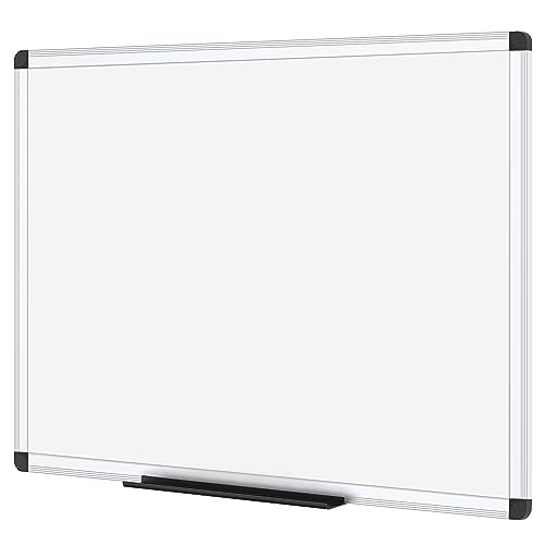 VIZ-PRO Magnetic Whiteboard/Dry Erase Board, 48 X 36 Inches, Silver Aluminium Frame - size: 48"W x 36"H