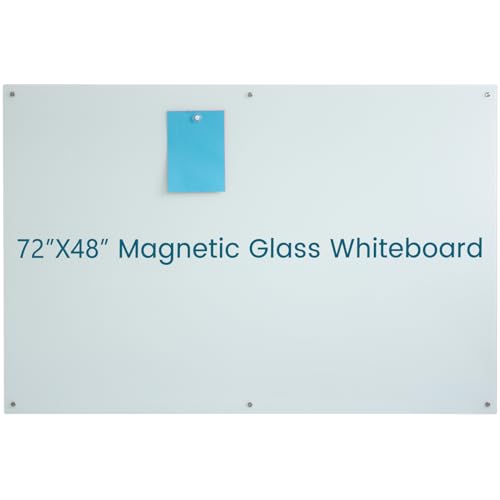 Glass Whiteboard Magnetic Glass Dry Erase WhiteBoard 72"x48", Frosted Surface Glass White Board Wall Mounted for Office School Home - color: 72*48 White Frosted