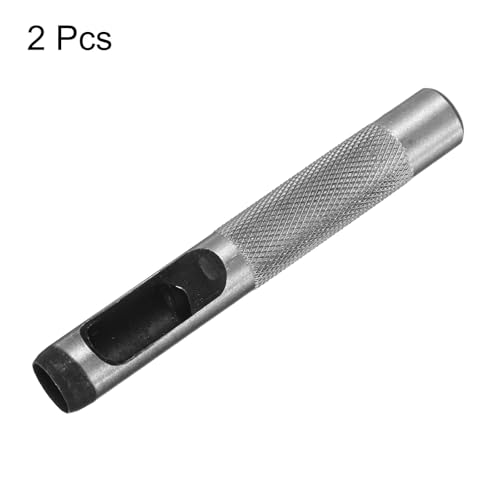 HARFINGTON 2pcs Leather Round Hole Punch, 10mm Hollow Hole Puncher Cutter Carbon Steel Circle Hole Punching Cutting Tool for Belt/DIY Leather Craft - size: 10mm