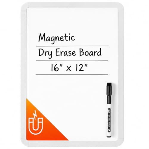 Mr. Pen- Magnetic Whiteboard Dry Erase, 12x16 Inches | Dry Erase Board with Black Fine Point Marker, Magnetic White Board for Students, Home, Office and Classroom