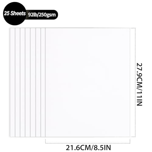 8.5'' x 11'' White Cardstock - 92lb Double-sided Cover Card Stock Heavyweight Paper Perfect for Scrapbooking, Crafts, Business Cards 25 Sheets 250gsm UAP13WH - color: White/250gsm, size: 8.5x11inch/25Sheets
