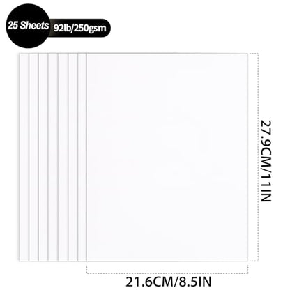 8.5'' x 11'' White Cardstock - 92lb Double-sided Cover Card Stock Heavyweight Paper Perfect for Scrapbooking, Crafts, Business Cards 25 Sheets 250gsm UAP13WH - color: White/250gsm, size: 8.5x11inch/25Sheets