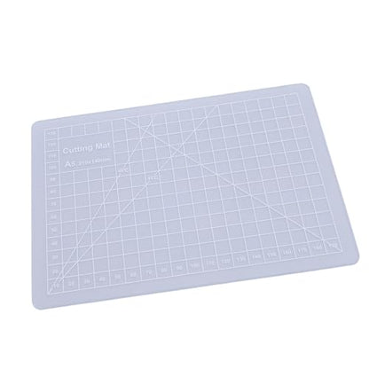 Keenso Crafts Transparent Non Slip Cutting Mat for Precise Crafting Writing Painting for Students Composite PVC (A5 Size) - size: 8.3"L x 5.9"W