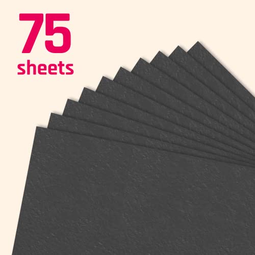75 Sheets, Black Cardstock Paper Heavyweight - 110 lb. Cover, 12" x 12" - color: Black, size: 12 x 12 inches (75 Sheets)