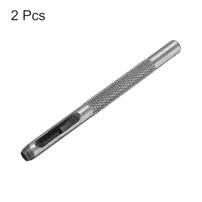 HARFINGTON 2pcs Leather Round Hole Punch, 4mm Hollow Hole Puncher Cutter Carbon Steel Circle Hole Punching Cutting Tool for Belt/DIY Leather Craft - size: 4mm