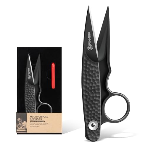 Premium Fabric Scissors for Cutting Clothes, Small Multi-Purpose Stainless Sewing Leather Dressmaking, Professional Crafting Shears Microcrystalline Steel Shears Office Cutting Tools (Black) - color: Black